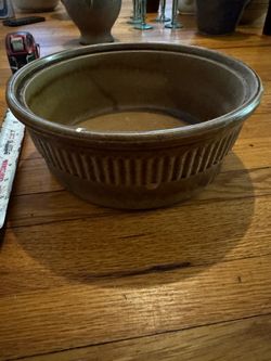 Vintage Ribbed Stoneware Bowl
