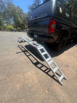 Motorcycle tow hitch plus ramp