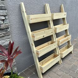 🦋 💯 Pine Wood 4-Tier Vertical Raised Garden (60”H x 27”W) Planter Ladder Box: Plants 🌻 Flowers 🌸 Herbs 🌿 Vegetables 🌶 Indoor ☀️ Outdoor 🌧