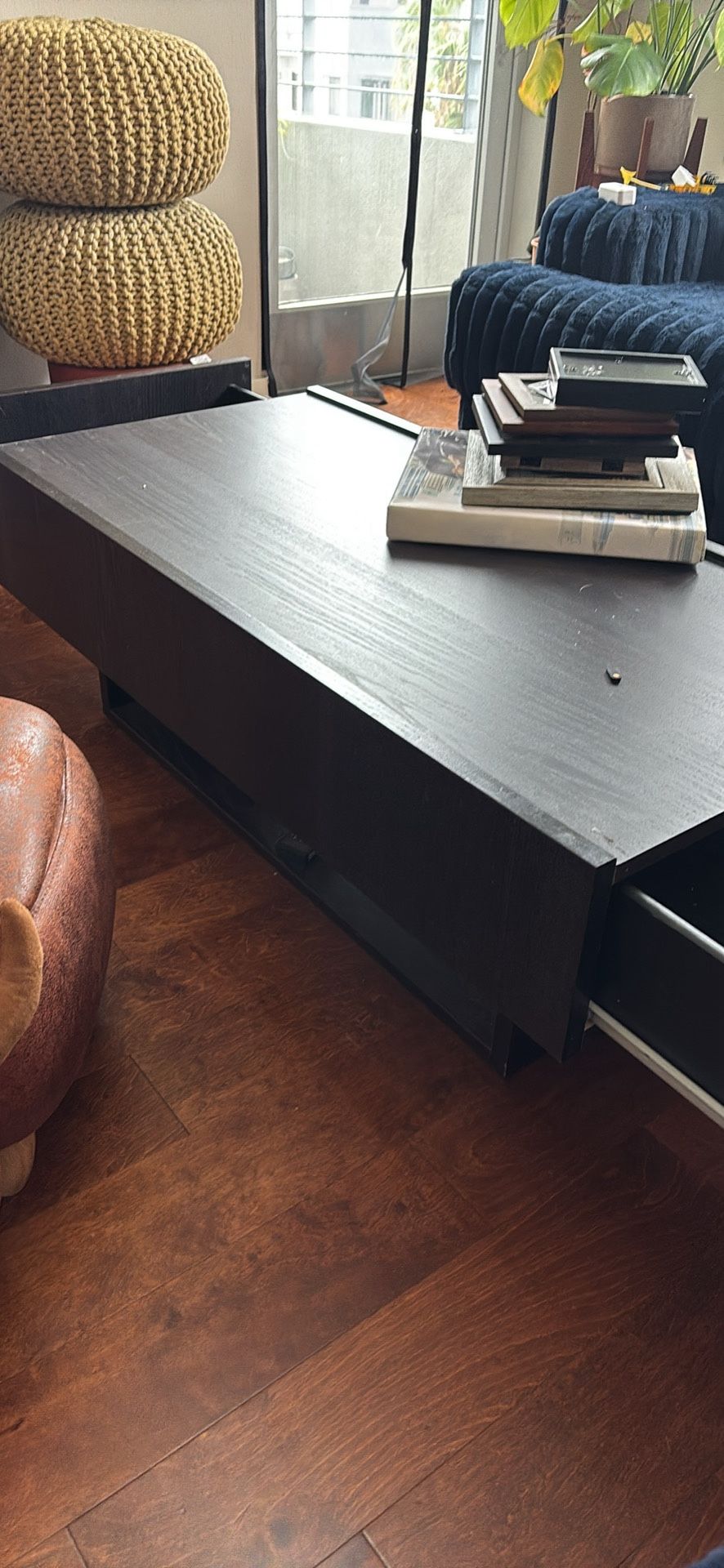 Wooden Coffee Table With 2 Drawers