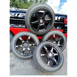 RACELINE BLACK 4 WHEELS & TIRES-R18”