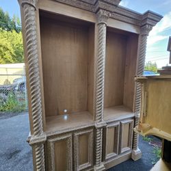 Beautiful Solid wood High quality Hutch/Armoire with shelves