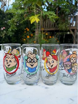 Alvin and the Chipmunks vintage drinking glasses