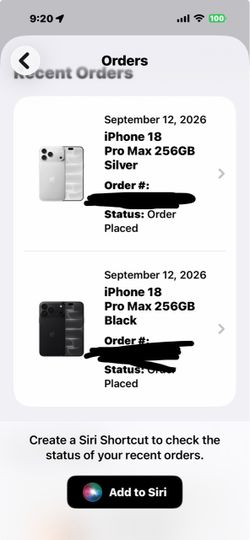 iPhone 18 pro max for sale 9-18-2026 256 gigs $2000 cash
