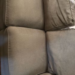Serta Palisades 61" Track Arm Sofa, Easy Care Polyester, Soft Pillow Back, Pocket Coil Seat Cushions, Removable Covers, Loveseat or Couch for Small Sp