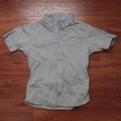 Mens button front short sleeve