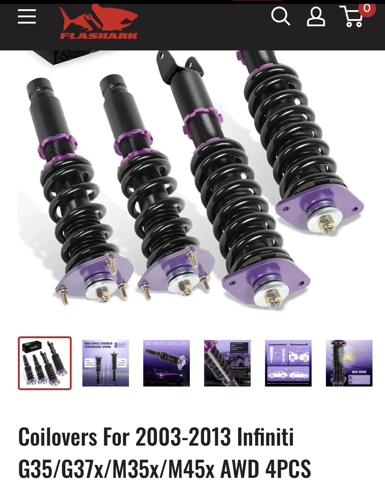 Coilovers For 2003-2013 Infiniti G35/G37x/M35x/M45x AWD 4PCS
