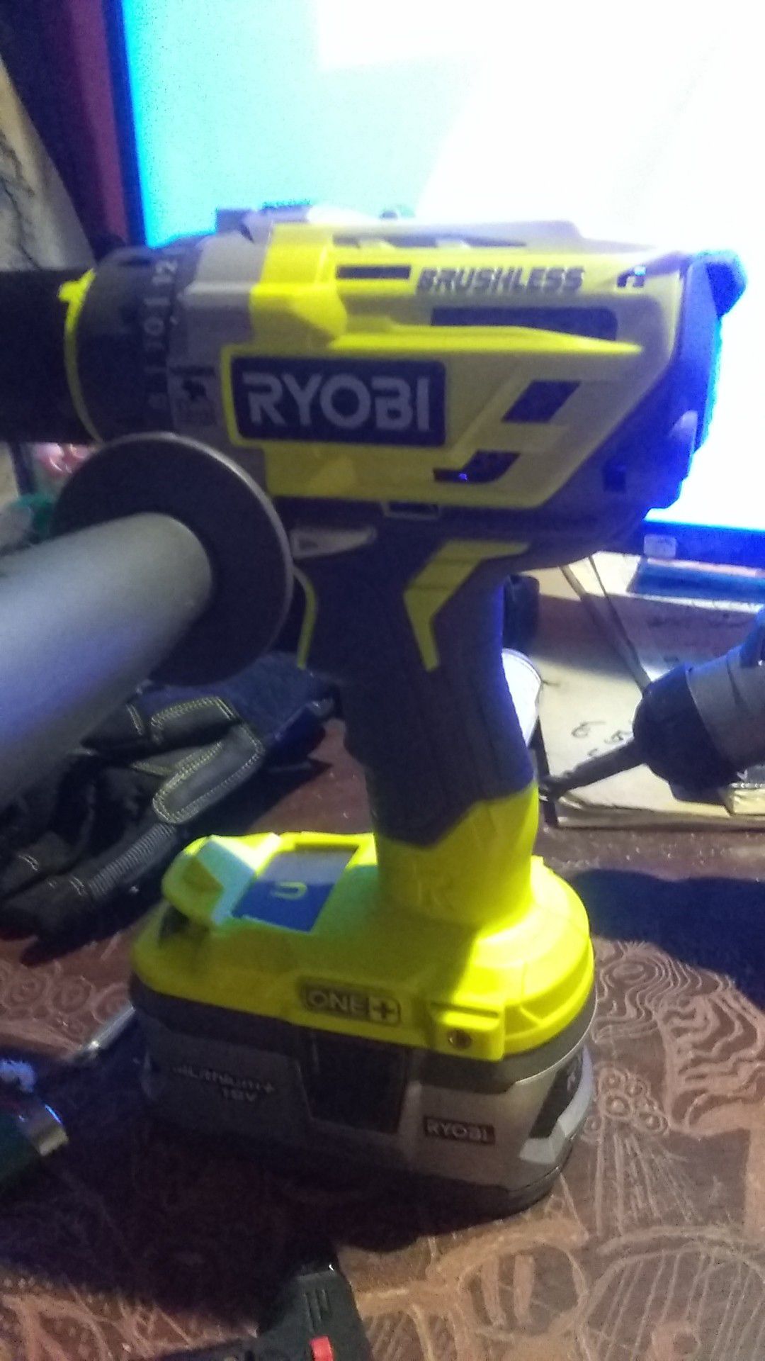 Brand new Ryobi brushless hammer drill with 4r a h battery &charger$90