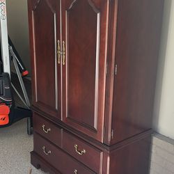 Thomasville Cherry Wood Finish Solid Wood Armor/TV Console
