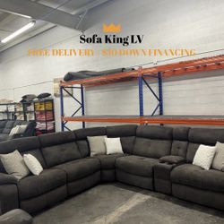 Free Delivery* Like New Gray Microfiber Reclining Sectional Sofa!