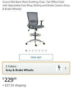 sunon drafting chair grey