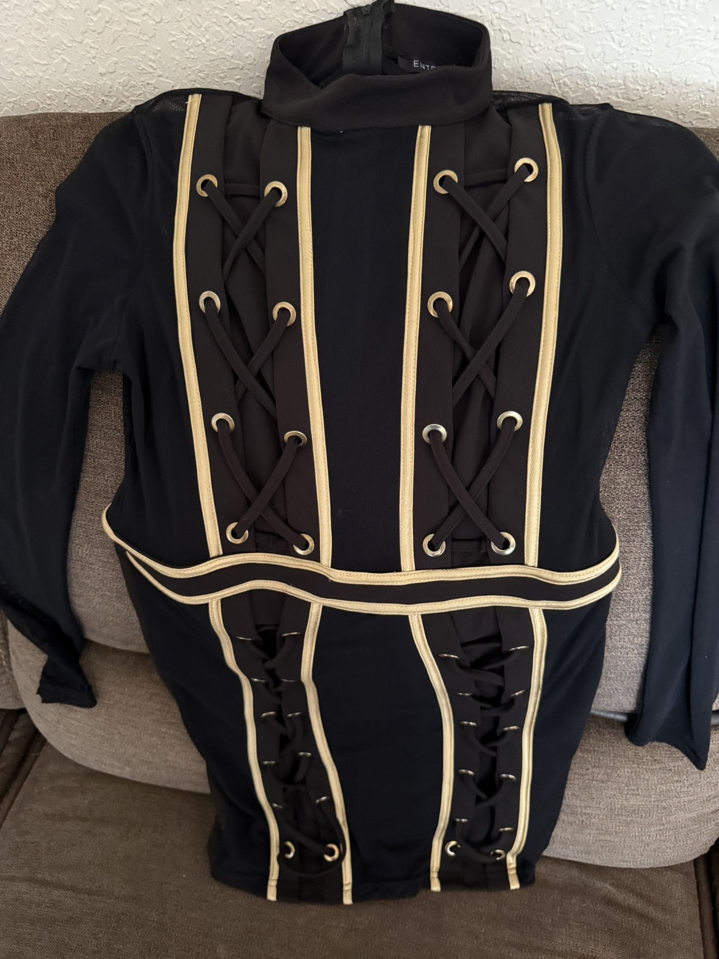 Luxury Black And Gold Dress