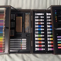 Art Supply/Drawing Set Wood Case Box