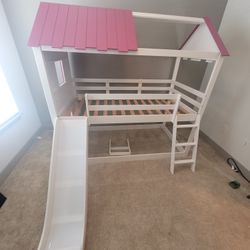 Bunk Beds-(pink/white or grey/white)