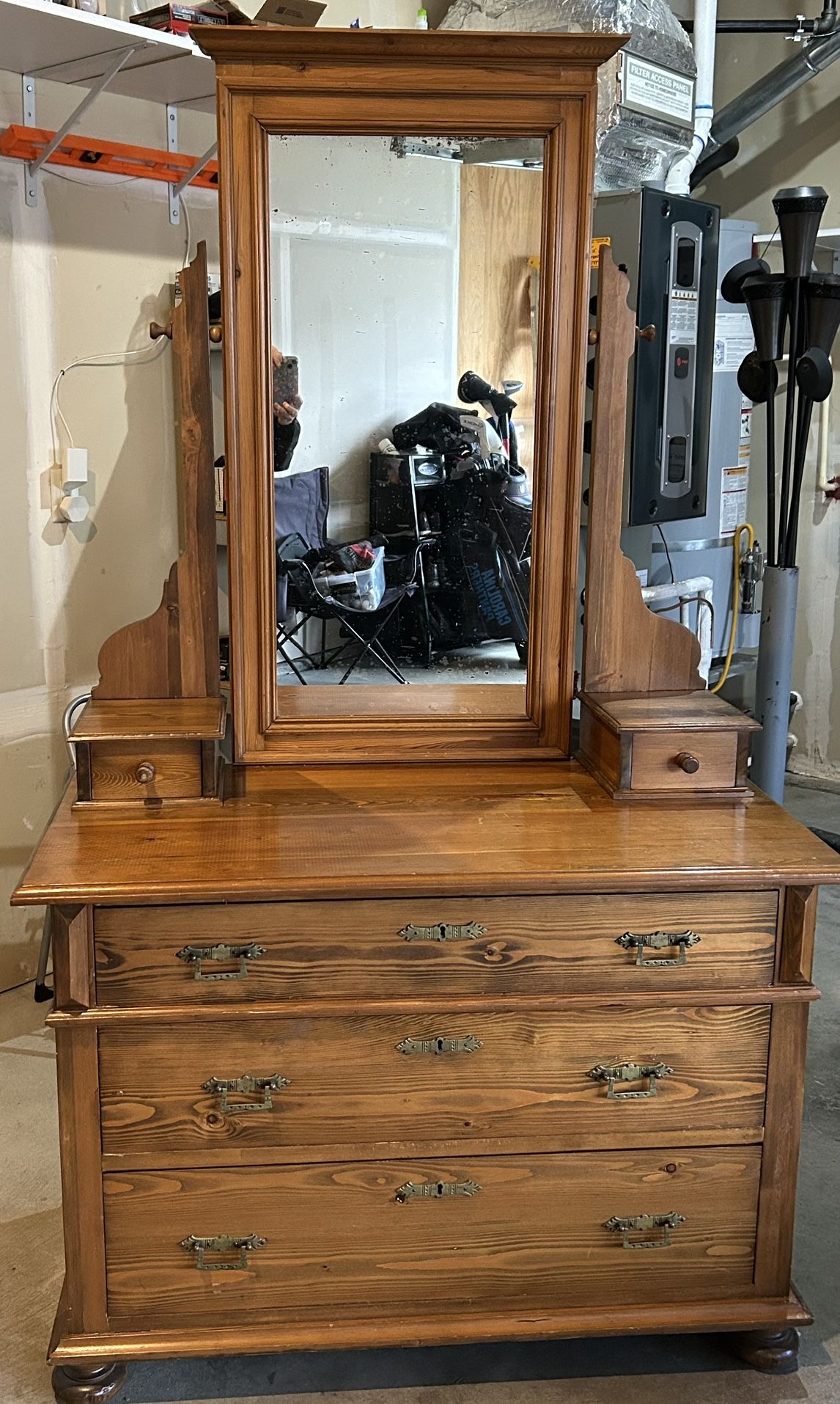 Antique Oak Dresser with Mirror