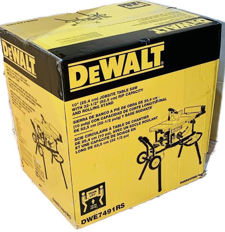 DEWALT 15-Amp Corded 10" Job Site Table Saw w/ Rolling Stand