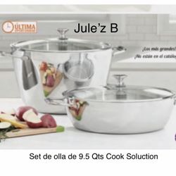 Set De Olla De 9.5 Qts Y Cacerola De 5.5 Qts Cook Solution Nuevas En Sus Cajas 