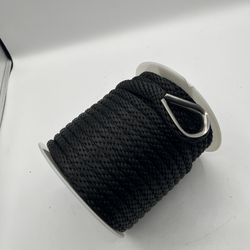 3/8" x 100' Black MFP Anchor Line with Stainless Steel Thimble