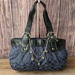 Authentic Navy Blue shimmer COACH BAG