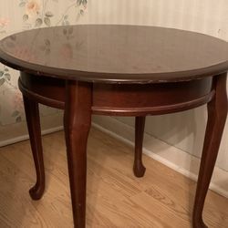 Oval Coffee Table And Round Matching Side Table