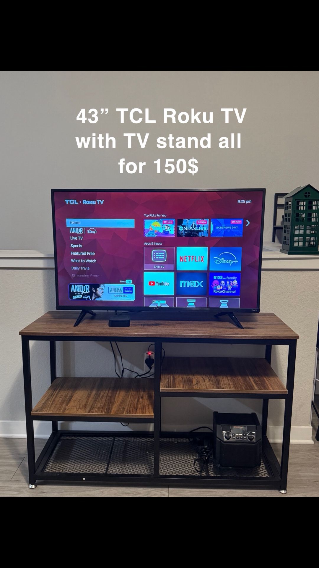 43” TCL Roku TV With Stand