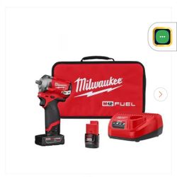 Milwaukee M12 FUEL 12-Volt Brushless Stubby 3/8 in. Impact Wrench Kit with One 4.0 & One 2.0Ah Batteries (2554-22)