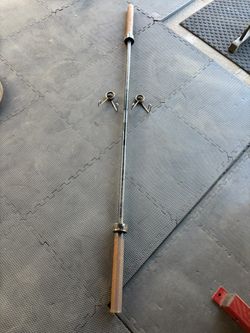 Olympic Straight Barbell 7ft 35lb Weight Bar W/ Collars