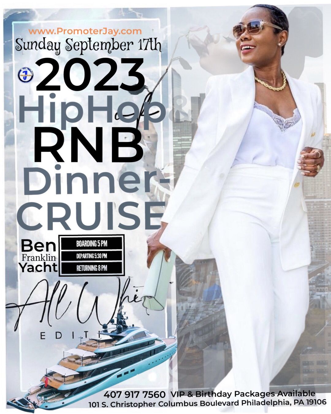 2023 Hip Hop & RNB All white dinner cruise tickets