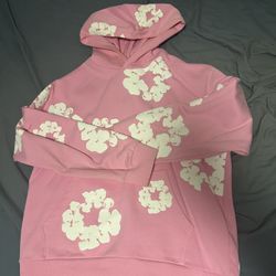 Pink denim tears hoodie