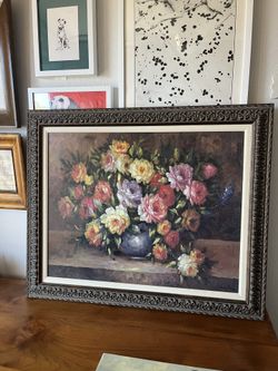 Floral Antique Vintage Print Oil Painting Vintage 