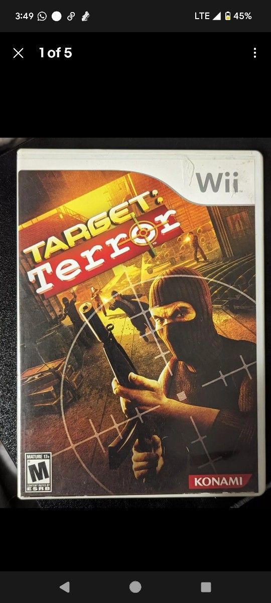 Target: Terror (Nintendo Wii, 2008) Super Rare M For Mature Wii Game CIB
