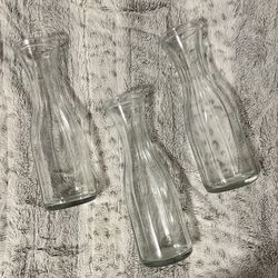 (3) 35 fl. oz. Glass Carafes/Juice Jars