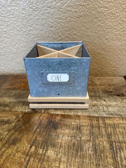 Rae Dunn Wood/Metal Spinning Pen Holder