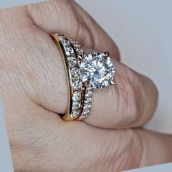3 carat rose gold natural diamond ring set new