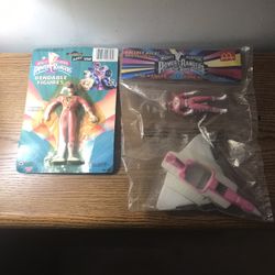 1993 Gordy Toys Pink Power Ranger Figure-Bendable & 1995 McDonalds Figure w/Ninjazord- Both Sealed