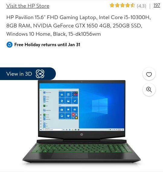 HP Pavillion Gaming Laptop - AMD RYZEN 5 & GEFORCE GTX 1650