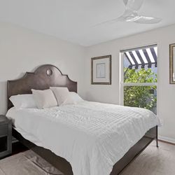 RH Restoration hardware California King Bed frame w Box spring and Almost New Mattress