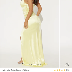 Yellow Satin gown/Dress