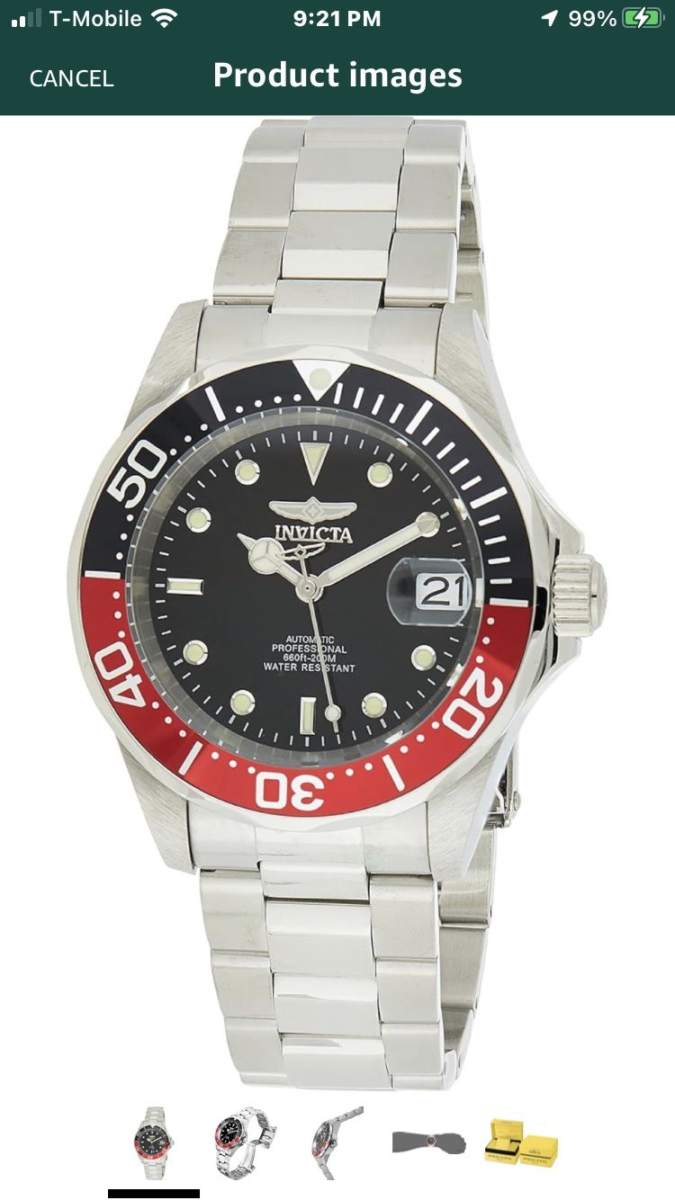 Invicta Pro Diver Unisex Wrist Watch Stainless Steel Automatic Black Dial - 9403