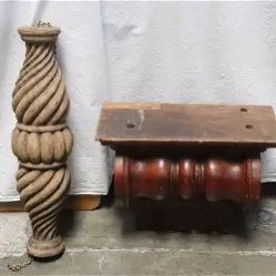 2 Antique Wood Architectural Wood Elements 