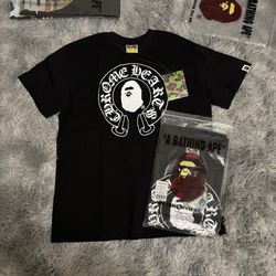 Black Bape Chrome Heart Shirt