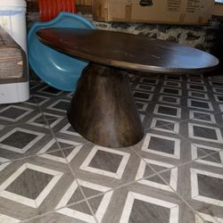 Oval Wooden Coffee Table