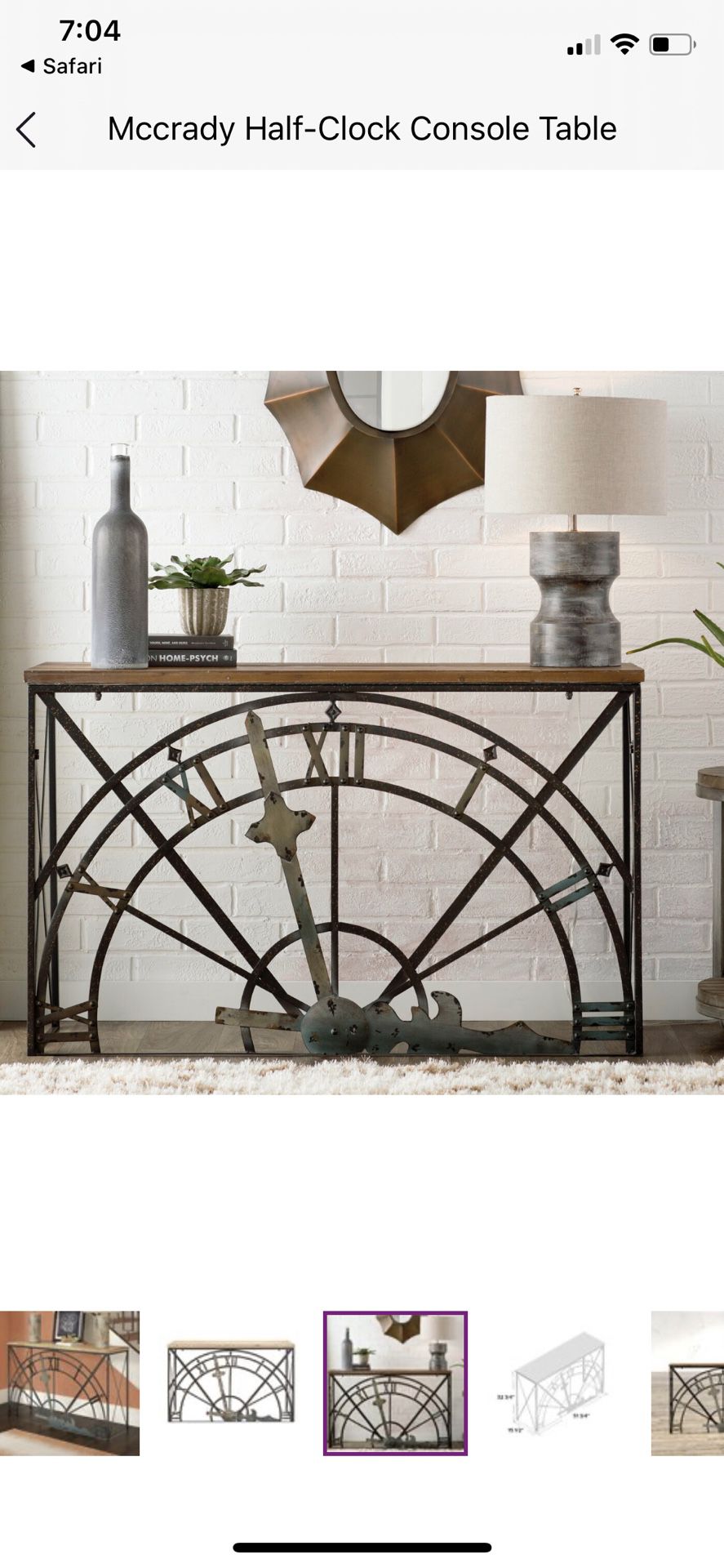 NEW REDUCED PRICE!!!!UNOPENED Half clock Console Table FOR SALE