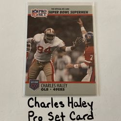Charles Haley San Francisco 49ers Hall of Fame LB Pro Set Card. 