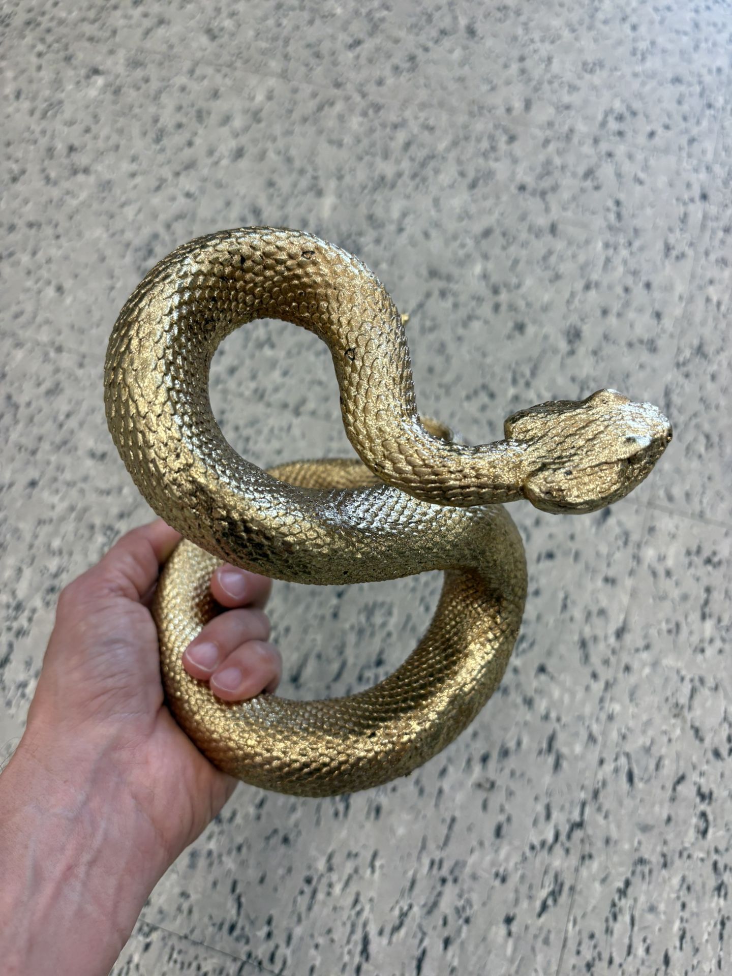 Gold Table Snake Serpent Rattlesnake Cobra Statue. Not Metal Or Wood Probably Solid Resin. Buy 1 Or Pair. Cool Art For Table, Desk, Console Or Shelf!