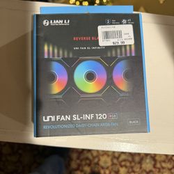 3x Individual Lain Li UNI Fan SL-Infinity 120 Reverse Blade-3 Single Packs-ARGB