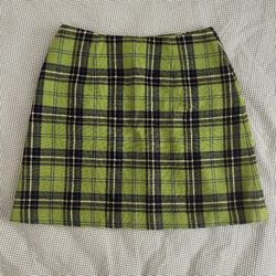 Vintage Express Green Plaid Skirt