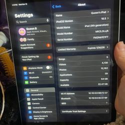 IPAD Version 18.5 9th Generation iPad 