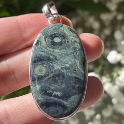 925 Silver Overlay Kambaba Jasper Pendant 