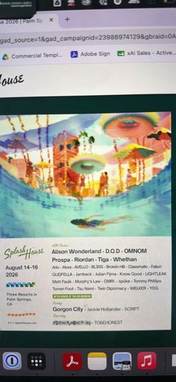 Splash House - 2x weekend 1 combo passes GA (incl after)